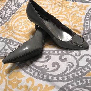 Women’s grey heels worn once
